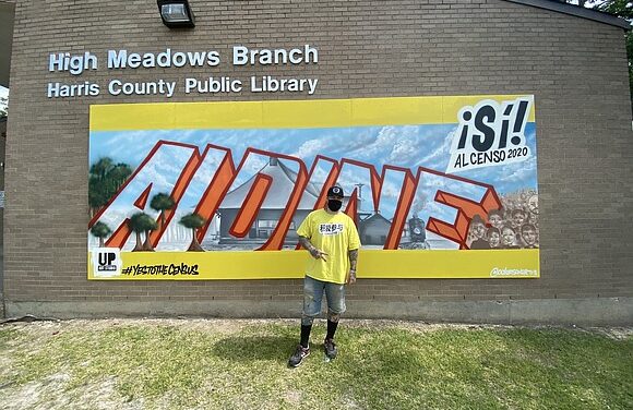 Aldine Census Mural Brings the Importance of the Census to Life Through Words and Pages