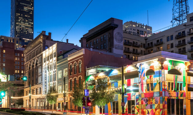 Bustling downtown intersection sprouts new look with massive mural